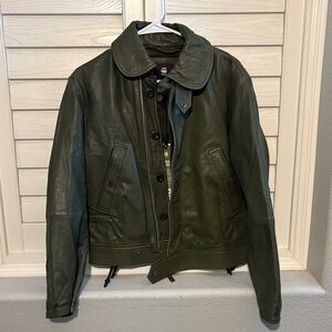 G-Star Green Leather Jacket